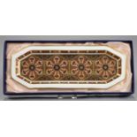 A ROYAL CROWN DERBY IMARI PATTERN DESK TRAY, THE FOOTRIM ALSO GILT, 24CM L, PRINTED MARK, BOXED Good