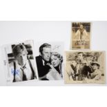 ROBERT REDFORD, PHOTOGRAPH SIGNED IN BLUE FELT TIP PEN, 26 X 20CM AND THREE OTHER PHOTOGRAPHS SIGNED