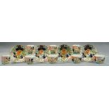 A SET OF FOUR COALPORT JAPAN PATTERN COFFEE CANS, TEACUPS AND SAUCERS, SAUCERS 14CM D, C1820