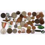 MISCELLANEOUS COINS AND ENAMELLED AND OTHER BADGES As a lot in good condition