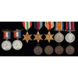 BRITISH WAR MEDAL 15-745 PTE S M RAYFIELD W YORK R, THREE WORLD WAR TWO STARS, WAR MEDAL, TWO