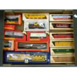 MODEL RAILWAYS. A COLLECTION OF PRINCIPALLY HORNBY PLASTIC OO GAUGE ROLLING STOCK, INCLUDING