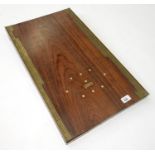 A VICTORIAN BRASS MOUNTED ROSEWOOD SHOVE HA'PENNY BOARD, 62 X 36CM Good condition