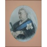 MISCELLANEOUS PICTURES, PRINTS AND PRINTED EPHEMERA, INCLUDING AN OVAL PORTRAIT OF QUEEN VICTORIA,