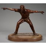 SPORT. A BRONZE STATUETTE OF A CRICKETER BY H. T. JOHNSON, SIGNED IN THE MAQUETTE AND DATED 99,