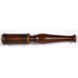 AN EARLY VICTORIAN PAINTED WOOD TRUNCHEON WITH ROYAL ARMS, SHIELD AND DATE 1838, 26CM L Original