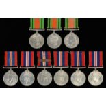 WORLD WAR TWO, DEFENCE MEDAL (4) AND WAR MEDAL (5), ETC