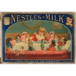 ADVERTISING. NESTLE'S SWISS MILK "THE RICHEST IN CREAM" CHROMO LITHO SHOWCARD BY W. H. SMITH &