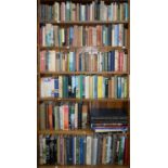 NINE SHELVES OF BOOKS, TO INCLUDE TRAVEL, ART REFERENCE, MONOGRAPHS, HISTORY AND MISCELLANEOUS