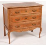 A CARVED OAK COMMODE IN LOUIS XV STYLE, 80CM H; 80 X 45CM, 20TH C Top is splitting and has some