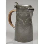 TWO LIBERTY AND CO TUDRIC PEWTER JUGS, 6 AND 14CM H, MAKER'S MARKS, INCLUDING "TUDRIC" AND 0 25 OR 0