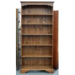 A STAINED PINE OPEN BOOKCASE, 196CM H; 94 X 31CM Good, clean condition