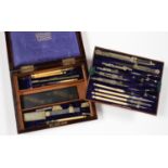 A SET OF VICTORIAN NICKEL PLATED BRASS DRAUGHTSMAN'S INSTRUMENTS BY A. G. THORNTON, MANCHESTER AND