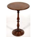 A VICTORIAN MAHOGANY STAND ON BALUSTER PILLAR AND DISHED FOOT, 73CM H X 49CM D Some losses and an