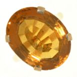 A CITRINE RING, IN GOLD MARKED 9CT, 7.6G, SIZE P½ Good condition