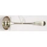 ABERDEEN. A SCOTTISH PROVINCIAL SILVER FIDDLE PATTERN TODDY LADLE, BY JAMES ERSKINE, EARLY 19TH C,