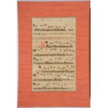 TWO MISSAL LEAVES ON PAPER, 17TH - 18TH CENTURY, 45 X 25CM, MOUNTED, UNFRAMED