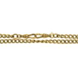 A GOLD CURB CHAIN, APPROXIMATELY 650MM, LONG, MARKED 375, 31G Good condition