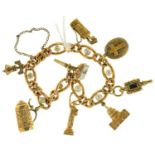 A GOLD AND BUTTON PEARL BRACELET, APPROXIMATELY 165MM L, MARKED 15, EARLY 20TH C, MOUNTED WITH A
