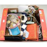 MISCELLANEOUS COINS, COSTUME JEWELLERY, POSTAGE STAMPS, MINERALS, ETC Most items in good condition