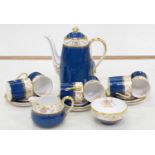 A SPODE BONE CHINA RESENT PATTERN COFFEE SERVICE, COFFEE POT AND COVER 20CM H, PRINTED MARK AND