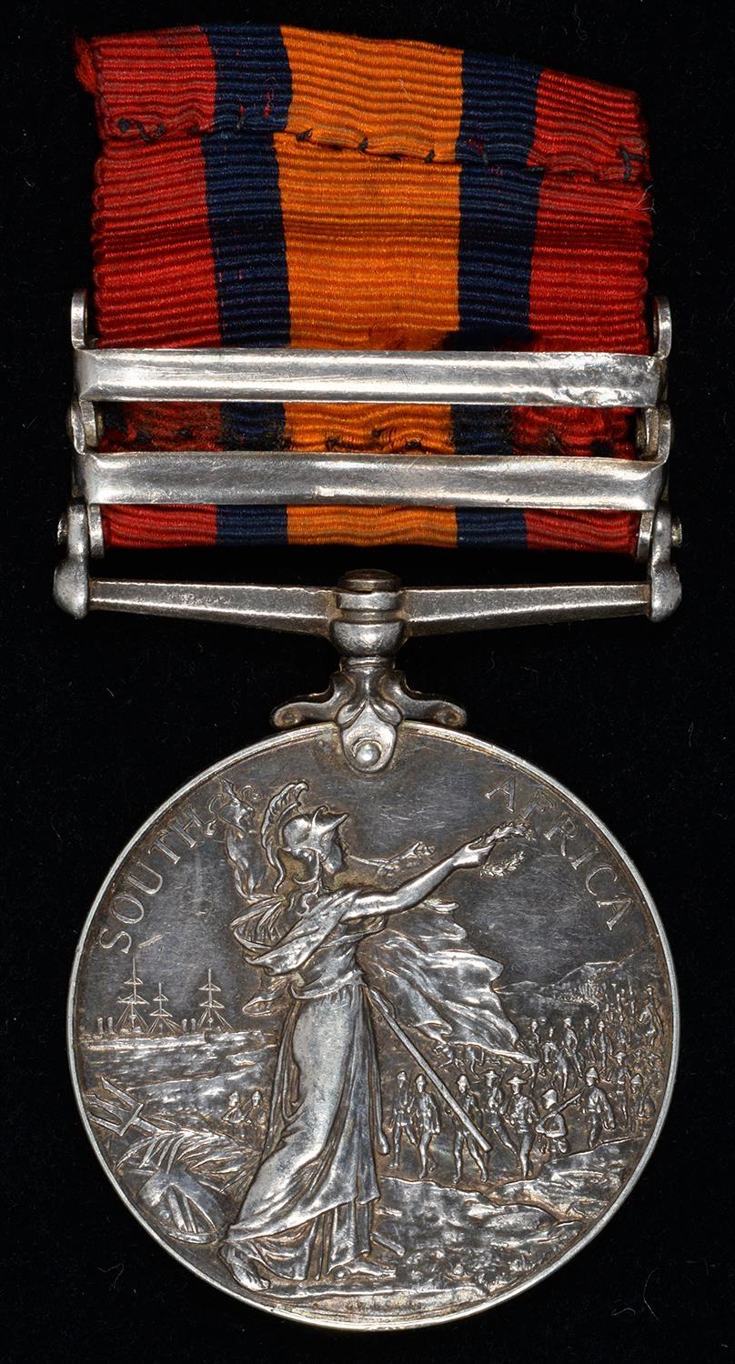 QUEEN'S SOUTH AFRICA MEDAL, TWO CLASPS, CAPE COLONY AND ORANGE FREE STATE 644 PTE S H CHAMBERS CIV - Image 2 of 2