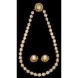 A CULTURED PEARL NECKLACE OF 39 VARIOUSLY SHAPED CULTURED PEARLS OF APPROXIMATELY 7MM WITH