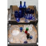 MISCELLANEOUS CUT, MOULDED AND COLOURED GLASSWARE Mostly in good condition