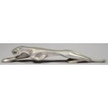 VINTAGE MOTORING. A CAST ALUMINIUM JAGUAR MASCOT OR OTHER SCULPTURE, 41CM L, BY D P CARTER