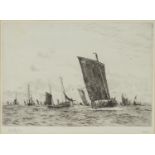 WILLIAM LIONEL WYLLIE, THE FISHING FLEET, ETCHING WITH MARGINS, SIGNED BY THE ARTIST IN PENCIL AND