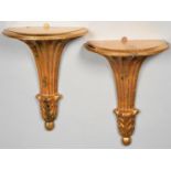 A PAIR OF NEO CLASSICAL STYLE GILTWOOD WALL BRACKETS, 34CM H, 20TH C Not chipped or otherwise