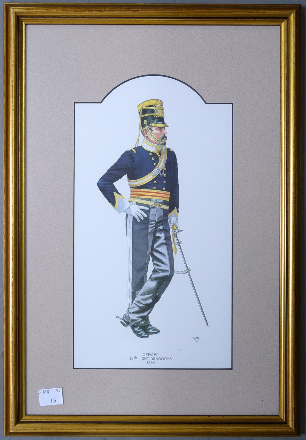 A SET OF SIX FRAMED PRINTS, SIGNED SOPHIE, 25 X 42CM AND MISCELLANEOUS OTHER FASHION AND MILITARY - Image 4 of 5