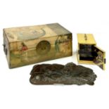 A JAPANESE LACQUER KODANSU, THE INTERIOR FITTED WITH THREE DRAWERS, 12.5CM L, MEIJI PERIOD, A