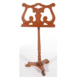 AN ITALIAN MAHOGANY AND BRASS MUSIC STAND BY VICTOR SALVI GENOA, 100CM H UNEXTENDED, 1960'S / 70'S