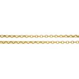 A GOLD NECKLET, 570MM LONG, MARKED 9CT, 7.6G Good condition