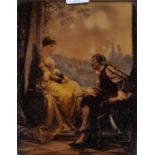 A VICTORIAN CHRYSTOLEUM OF LOVERS, 25.5 X 20CM Slightly stained but in good condition, in the
