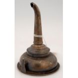 A GEORGE III SILVER WINE FUNNEL WITH BEADED RIMS, ASSOCIATED SPOUTS, 12CM H, MARKS RUBBED, C1780,