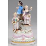 A MEISSEN GROUP OF THE GARTNER KINDER, LATE 19TH/EARLY 20TH C  after the model by M V Acier, on