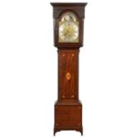 A SCOTTISH MAHOGANY EIGHT DAY LONGCASE CLOCK JOHN HAMILTON GLASGOW the breakarched brass dial with