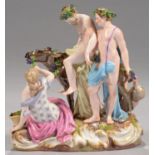 A MEISSEN GROUP OF  SILENUS ON AN ASS, LATE 19TH/EARLY 20TH C after the model by Ernst A