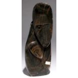 SHONA SCULPTURE. MOTHER AND CHILD, ZIMBABWE, LATE 20TH C  serpentine, 58cm h, signed Kamangira