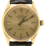 A ROLEX 14CT  GOLD SELF WINDING WRISTWATCH OYSTER PERPETUAL AIR-KING  Ref 5560, No 2131281, movement