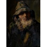 BRITISH SCHOOL, EARLY 20TH CENTURY  STUDY OF A FISHERMAN   bears initials and date, oil on canvas,