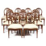 A SET OF TWELVE NORTHERN EUROPEAN MAHOGANY DINING CHAIRS, SEVEN LATE 18TH C, FIVE OF LATER DATE