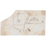 [ELIZABETH I] SIR CHRISTOPHER HATTON KG (1540-1591) PIECE SIGNED IN INK Chr:HATTON irregular, 8.2