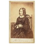 HARRIET BECHER STOWE (1811-1896) CARTE DE VISITE BY E & H T ANTHONY, NEW YORK  signed in ink H B