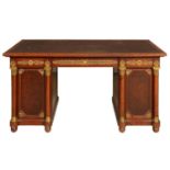 A FRENCH GILT BRONZE MOUNTED MAHOGANY DESK BY MERCIER FRERES, PARIS, EARLY 20TH C  in Empire style