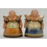 TWO DOULTON WARE BABY NOVELTY FIGURAL INKWELLS, C1908 8.5cm h, impressed mark and Rd No 537199 Brown