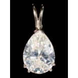 A PEAR SHAPED DIAMOND PENDANT  mounted in white gold,  the diamond of approx 2.2ct, 145mm
