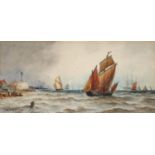 THOMAS BUSH HARDY, RBA (1842-1897) FRENCH FISHING BOATS ENTERING PORTSMOUTH HARBOUR  signed, dated